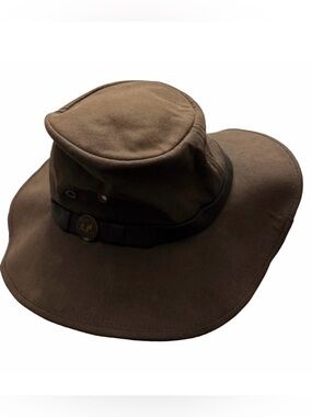 Australia Outback Trading Company Men Brown Wide Brim Hat Kodiak River Guide